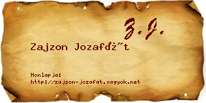 Zajzon Jozafát névjegykártya